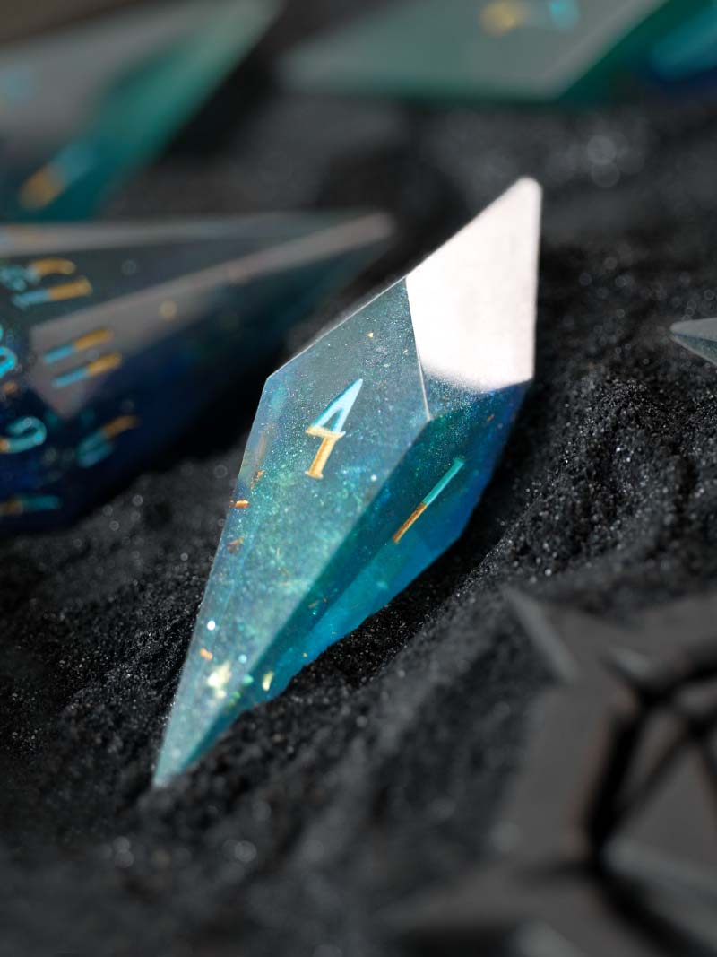 Aqua Tideglass (7-Piece Dice Set)