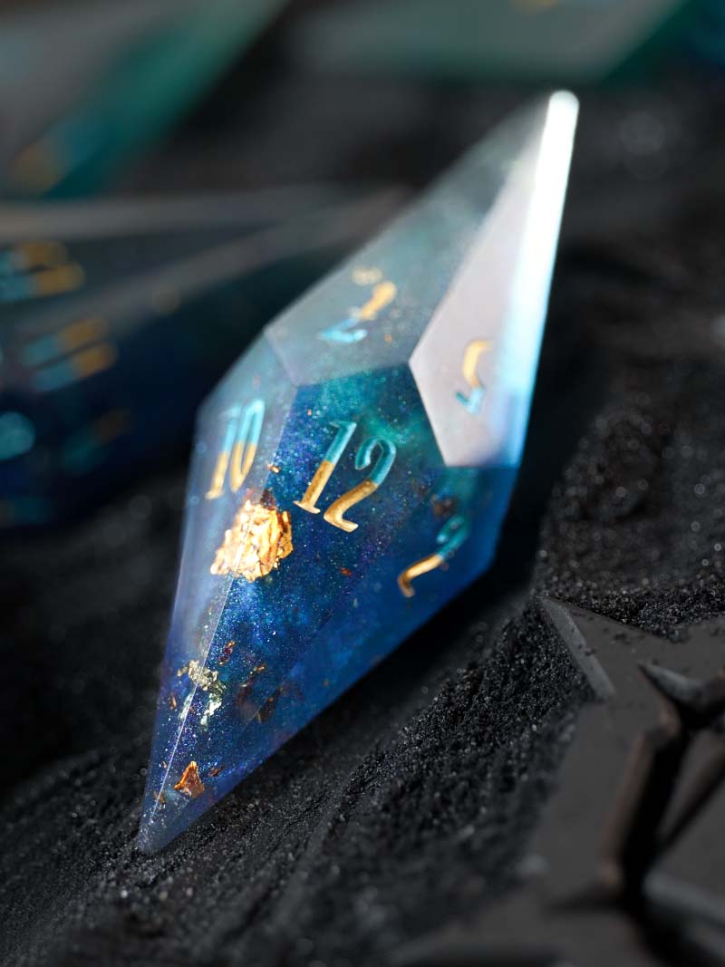 Aqua Tideglass (7-Piece Dice Set)