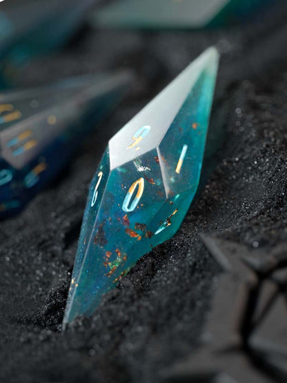 Aqua Tideglass (7-Piece Dice Set)