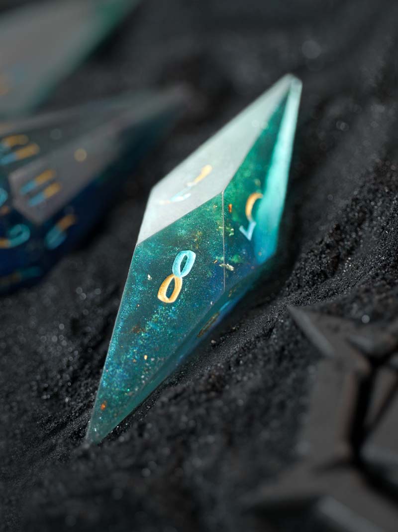 Aqua Tideglass (7-Piece Dice Set)