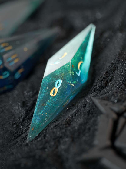 Aqua Tideglass (7-Piece Dice Set)